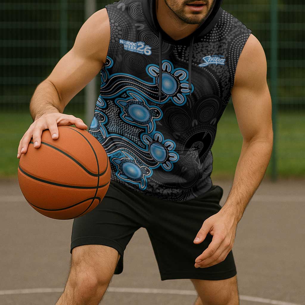 Personalised Adelaide Strikers NAIDOC Week 2026 Sleeveless Hoodie Sea Turtles Aboriginal Art