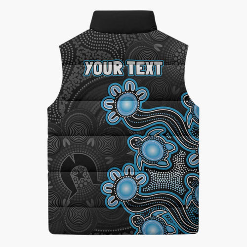 Personalised Adelaide Strikers NAIDOC Week 2026 Sleeveless Puffer Jacket Sea Turtles Aboriginal Art