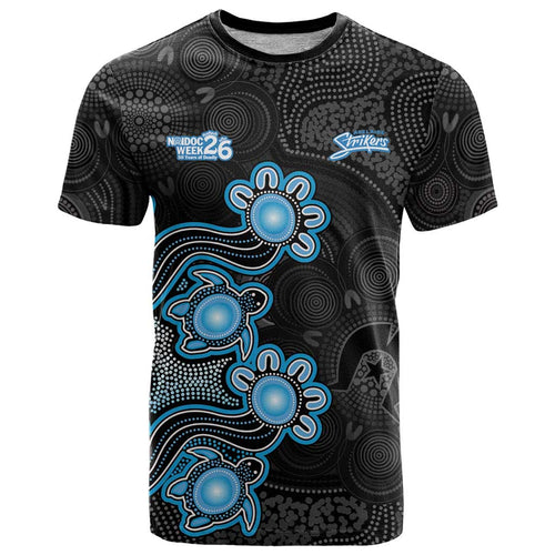 Personalised Adelaide Strikers NAIDOC Week 2026 T Shirt Sea Turtles Aboriginal Art