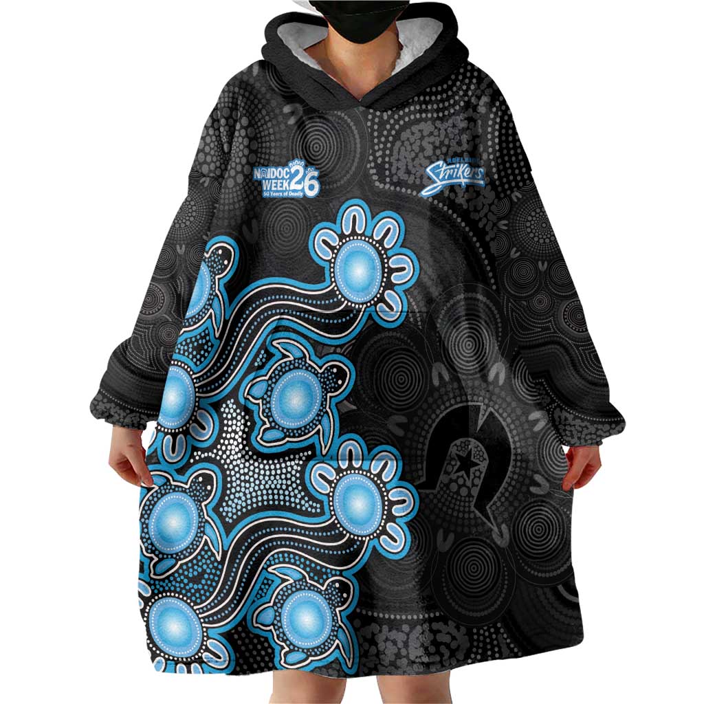 Personalised Adelaide Strikers NAIDOC Week 2026 Wearable Blanket Hoodie Sea Turtles Aboriginal Art