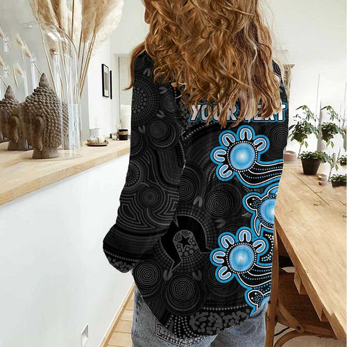 Personalised Adelaide Strikers NAIDOC Week 2026 Women Casual Shirt Sea Turtles Aboriginal Art