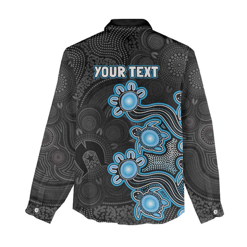 Personalised Adelaide Strikers NAIDOC Week 2026 Women Casual Shirt Sea Turtles Aboriginal Art