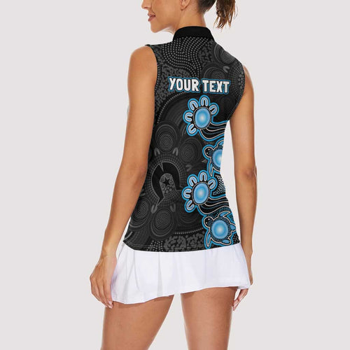 Personalised Adelaide Strikers NAIDOC Week 2026 Women Sleeveless Polo Shirt Sea Turtles Aboriginal Art
