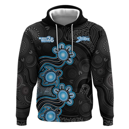 Personalised Adelaide Strikers NAIDOC Week 2026 Zip Hoodie Sea Turtles Aboriginal Art