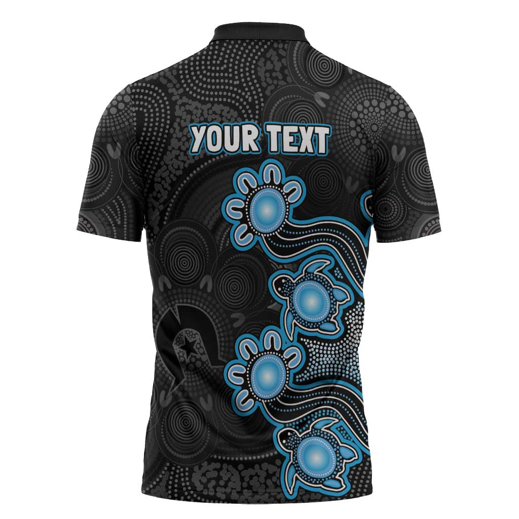 Personalised Adelaide Strikers NAIDOC Week 2026 Zipper Polo Shirt Sea Turtles Aboriginal Art