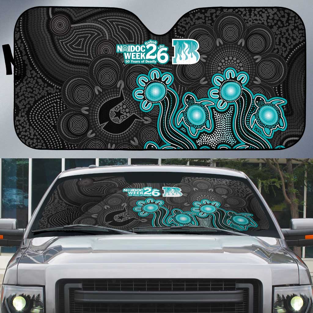 Brisbane Heat NAIDOC Week 2026 Auto Sun Shade Sea Turtles Aboriginal Art