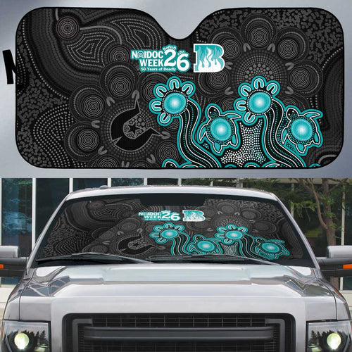 Brisbane Heat NAIDOC Week 2026 Auto Sun Shade Sea Turtles Aboriginal Art
