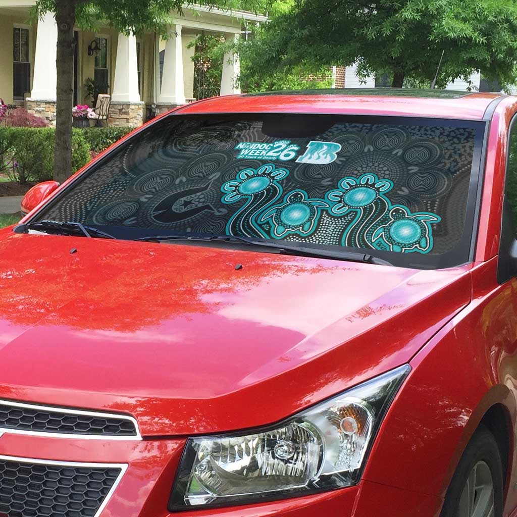 Brisbane Heat NAIDOC Week 2026 Auto Sun Shade Sea Turtles Aboriginal Art
