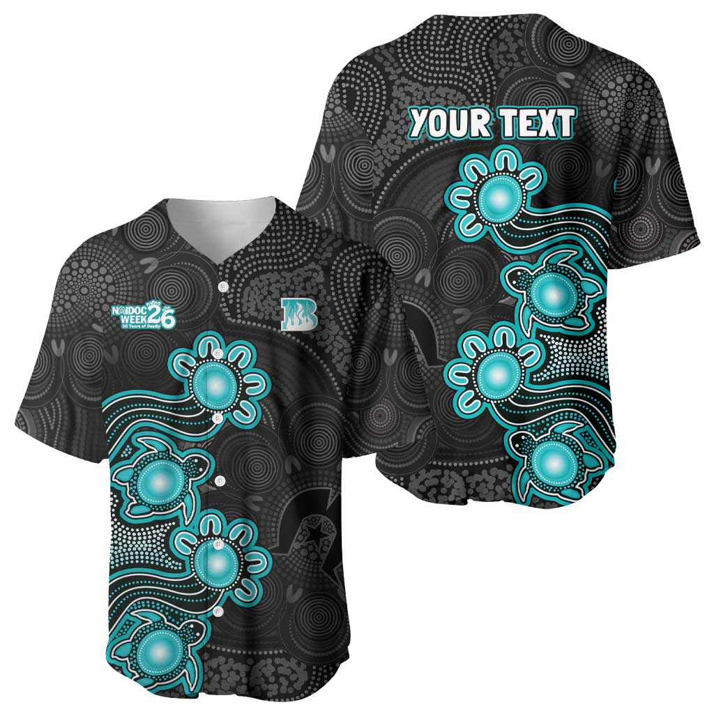 Personalised Brisbane Heat NAIDOC Week 2026 Baseball Jersey Sea Turtles Aboriginal Art