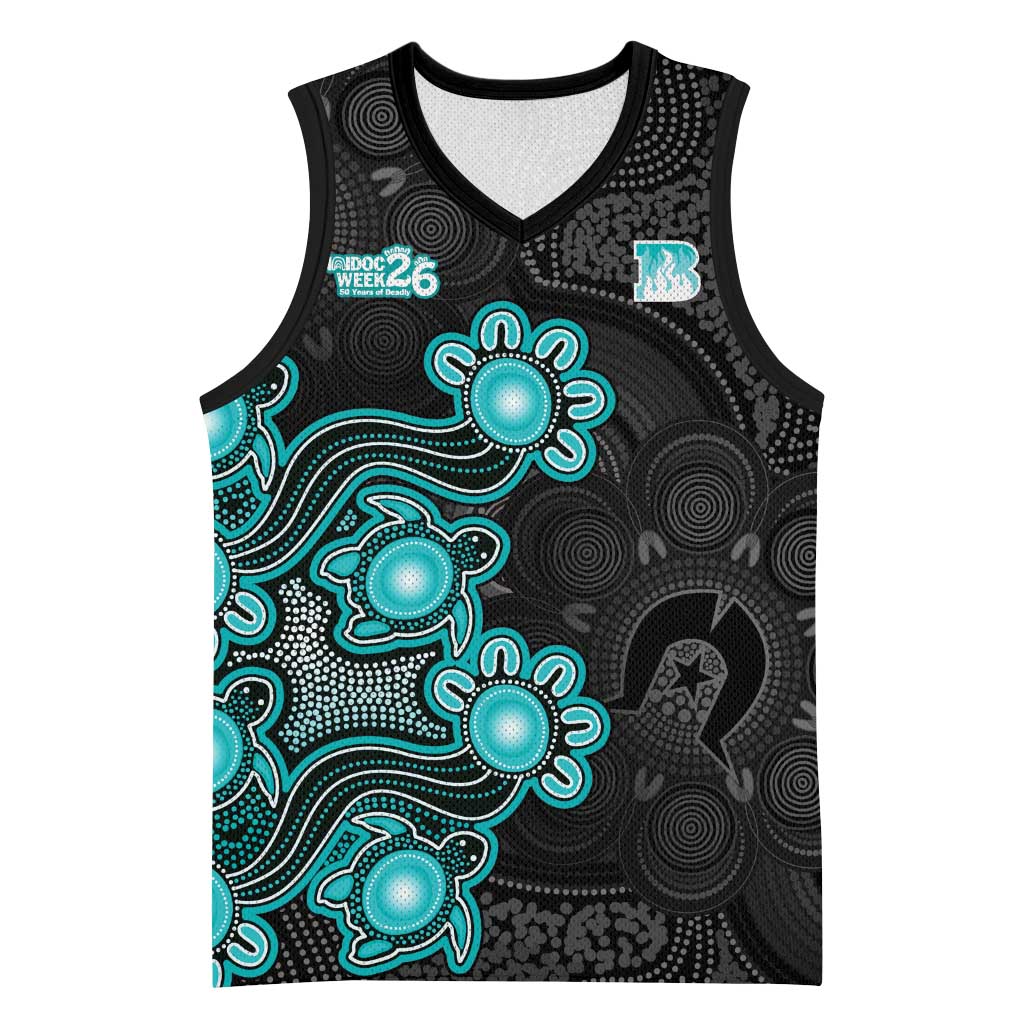 Personalised Brisbane Heat NAIDOC Week 2026 Basketball Jersey Sea Turtles Aboriginal Art