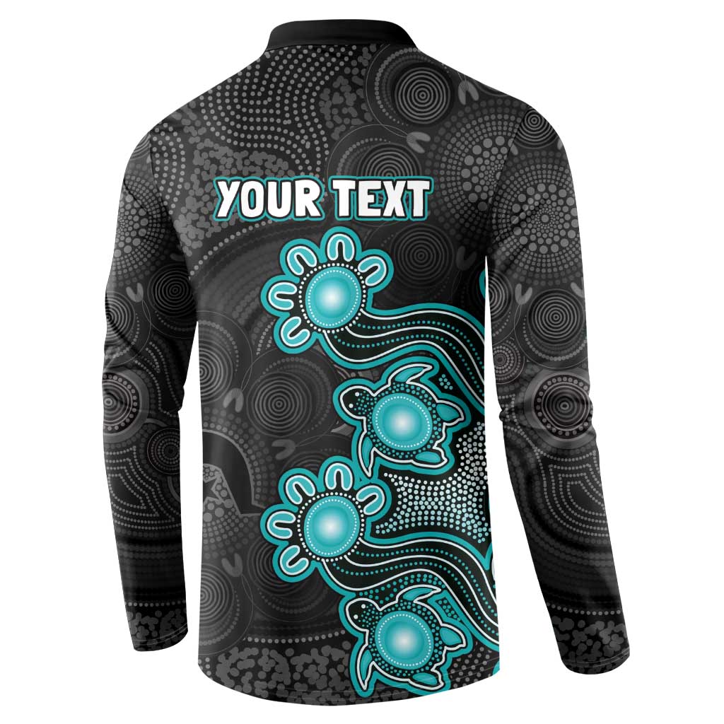 Personalised Brisbane Heat NAIDOC Week 2026 Button Sweatshirt Sea Turtles Aboriginal Art