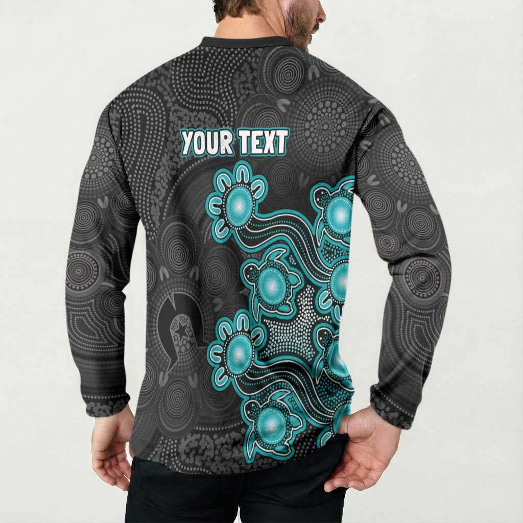 Personalised Brisbane Heat NAIDOC Week 2026 Button Sweatshirt Sea Turtles Aboriginal Art