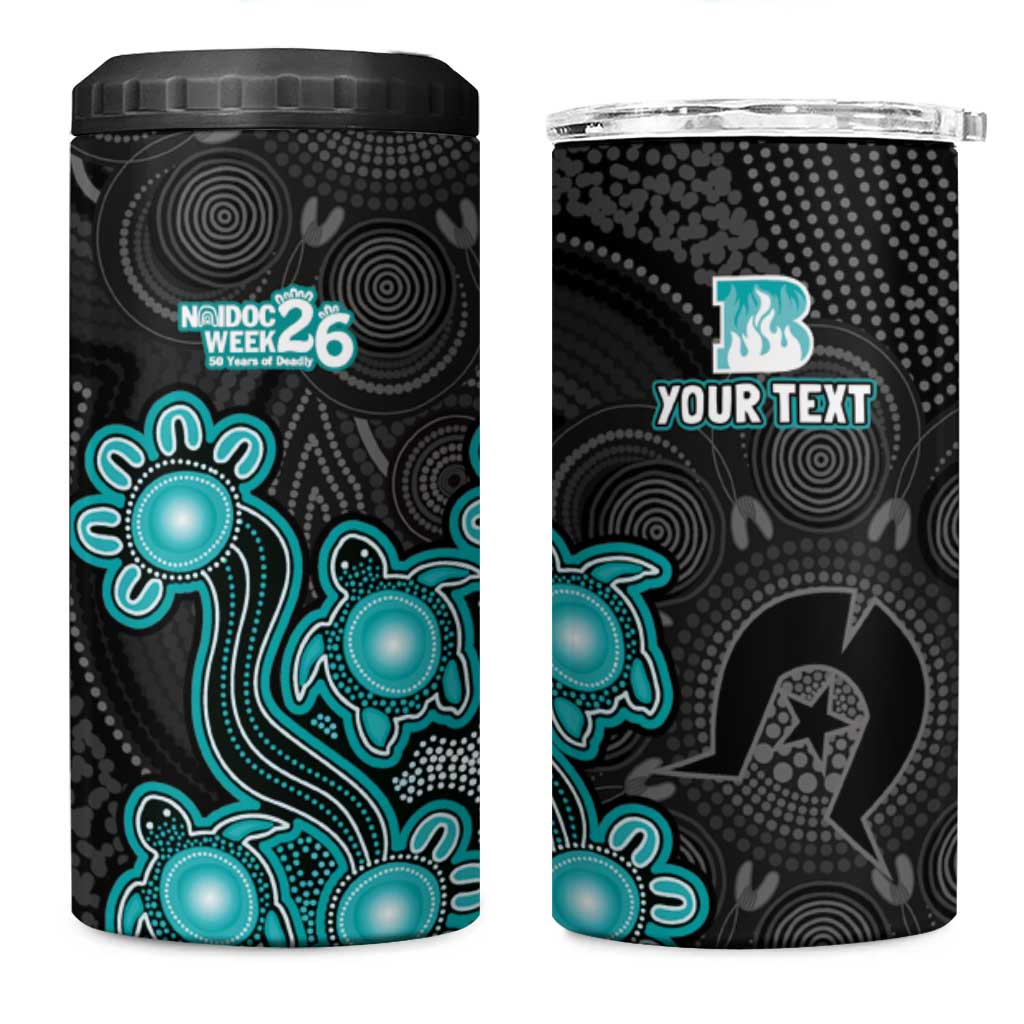 Personalised Brisbane Heat NAIDOC Week 2026 4 in 1 Can Cooler Tumbler Sea Turtles Aboriginal Art