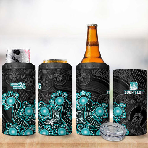 Personalised Brisbane Heat NAIDOC Week 2026 4 in 1 Can Cooler Tumbler Sea Turtles Aboriginal Art