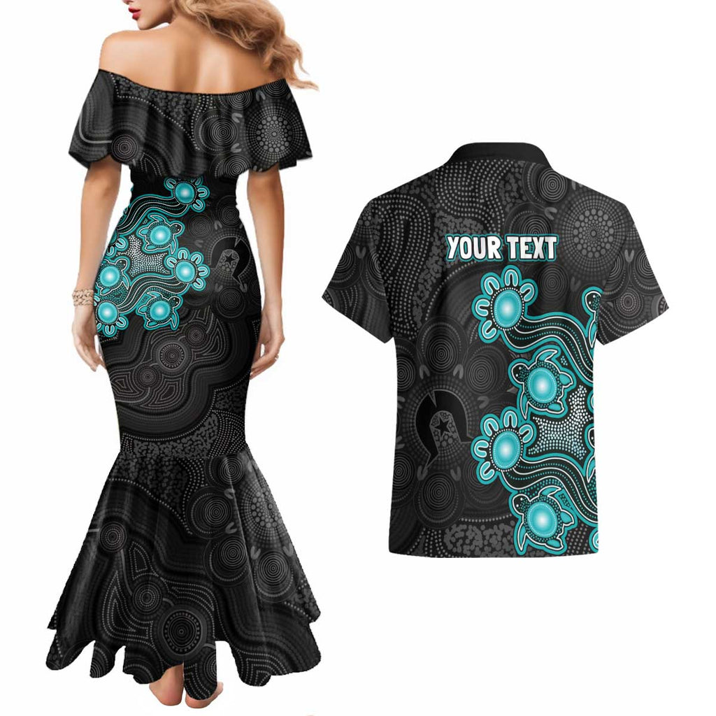 Personalised Brisbane Heat NAIDOC Week 2026 Couples Matching Mermaid Dress and Hawaiian Shirt Sea Turtles Aboriginal Art