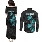 Personalised Brisbane Heat NAIDOC Week 2026 Couples Matching Puletasi and Long Sleeve Button Shirt Sea Turtles Aboriginal Art