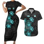 Personalised Brisbane Heat NAIDOC Week 2026 Couples Matching Short Sleeve Bodycon Dress and Hawaiian Shirt Sea Turtles Aboriginal Art