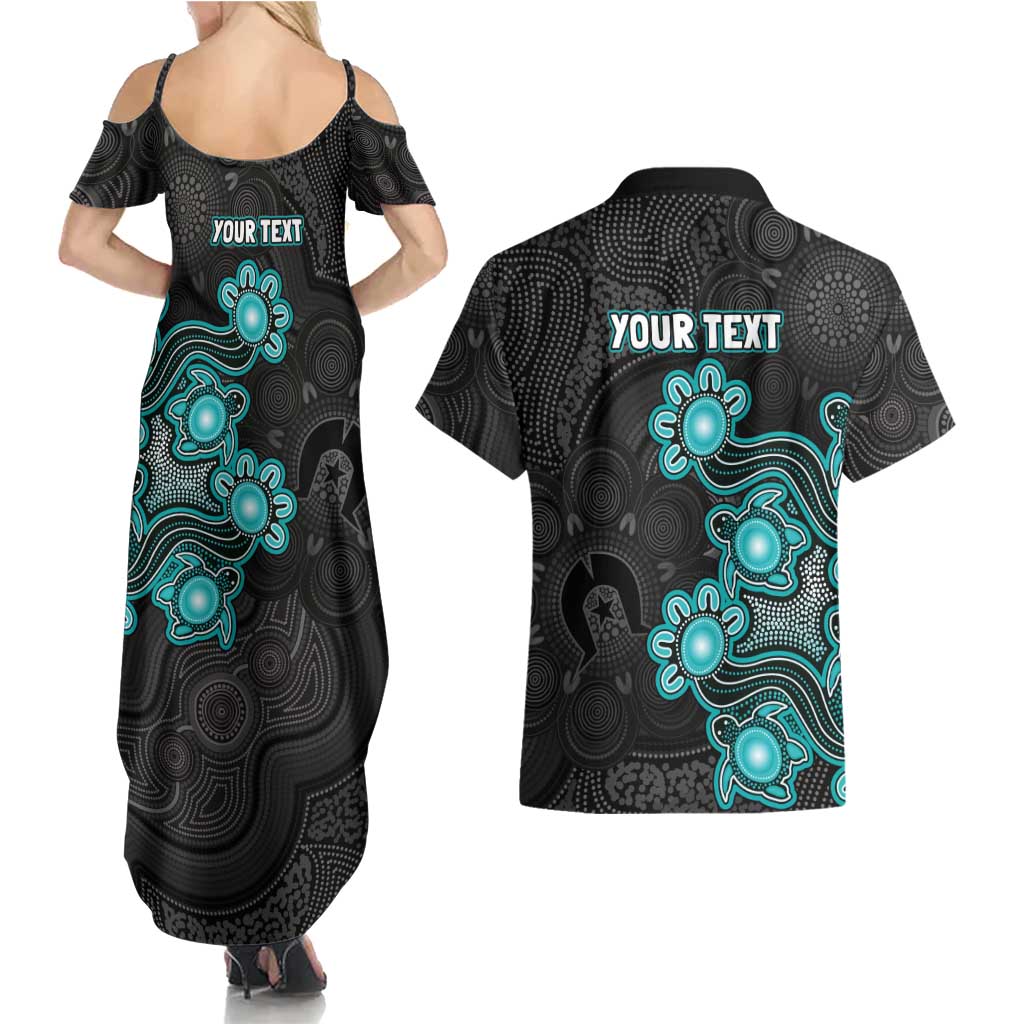 Personalised Brisbane Heat NAIDOC Week 2026 Couples Matching Summer Maxi Dress and Hawaiian Shirt Sea Turtles Aboriginal Art