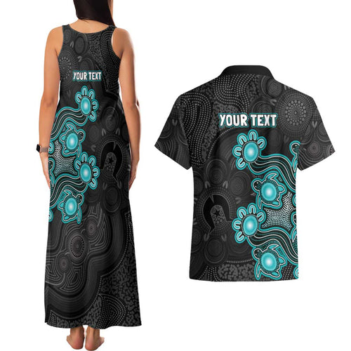 Personalised Brisbane Heat NAIDOC Week 2026 Couples Matching Tank Maxi Dress and Hawaiian Shirt Sea Turtles Aboriginal Art