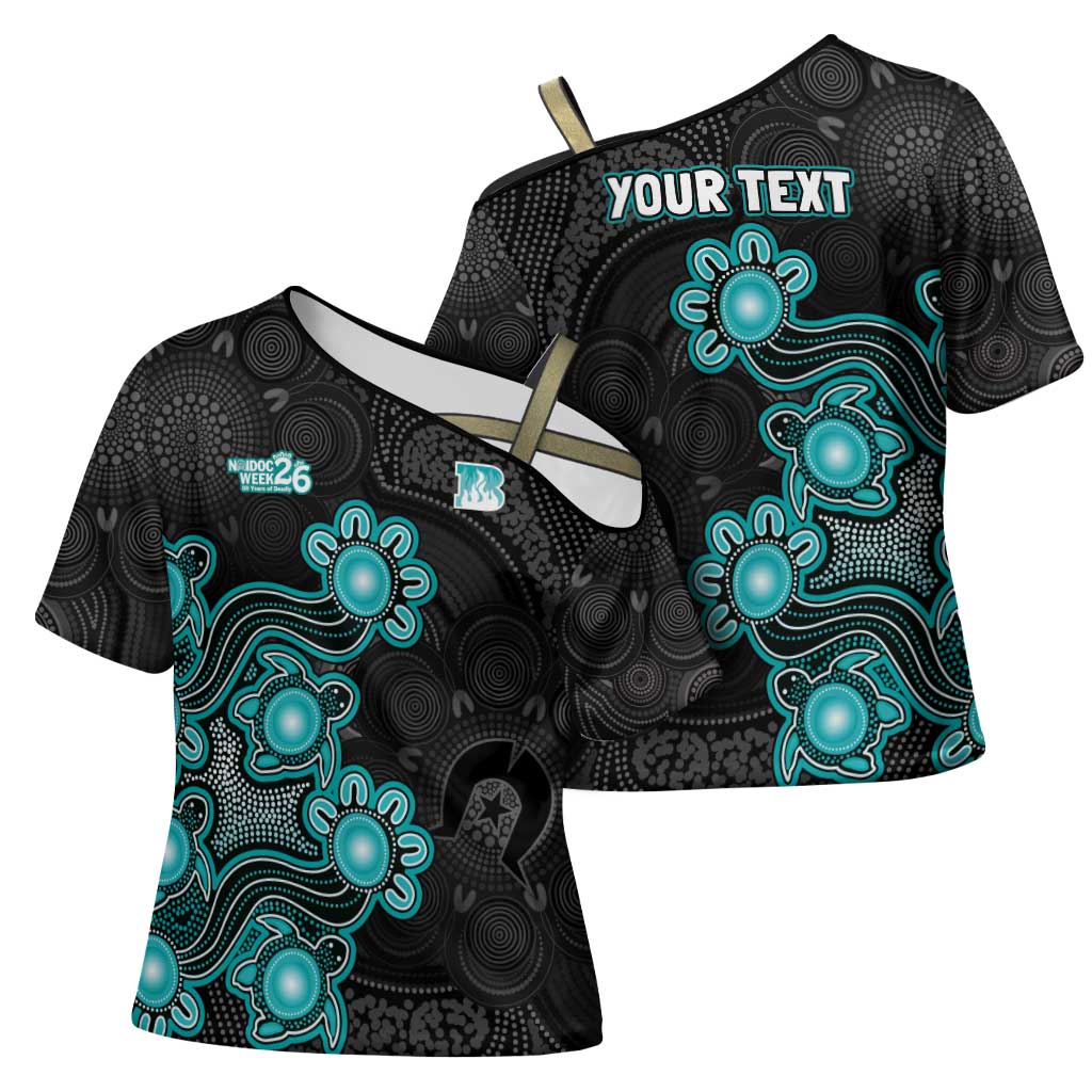 Personalised Brisbane Heat NAIDOC Week 2026 Cross Shoulder Shirt Sea Turtles Aboriginal Art