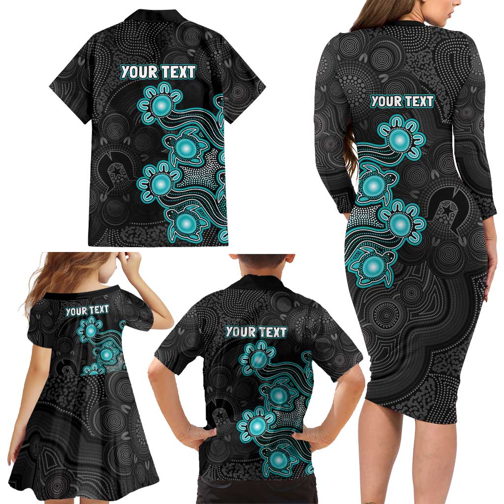 Personalised Brisbane Heat NAIDOC Week 2026 Family Matching Long Sleeve Bodycon Dress and Hawaiian Shirt Sea Turtles Aboriginal Art
