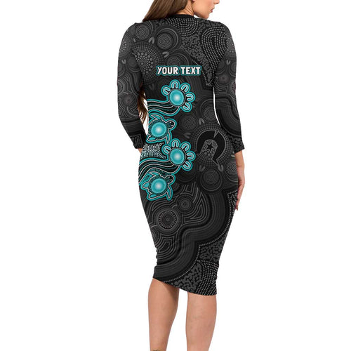 Personalised Brisbane Heat NAIDOC Week 2026 Family Matching Long Sleeve Bodycon Dress and Hawaiian Shirt Sea Turtles Aboriginal Art