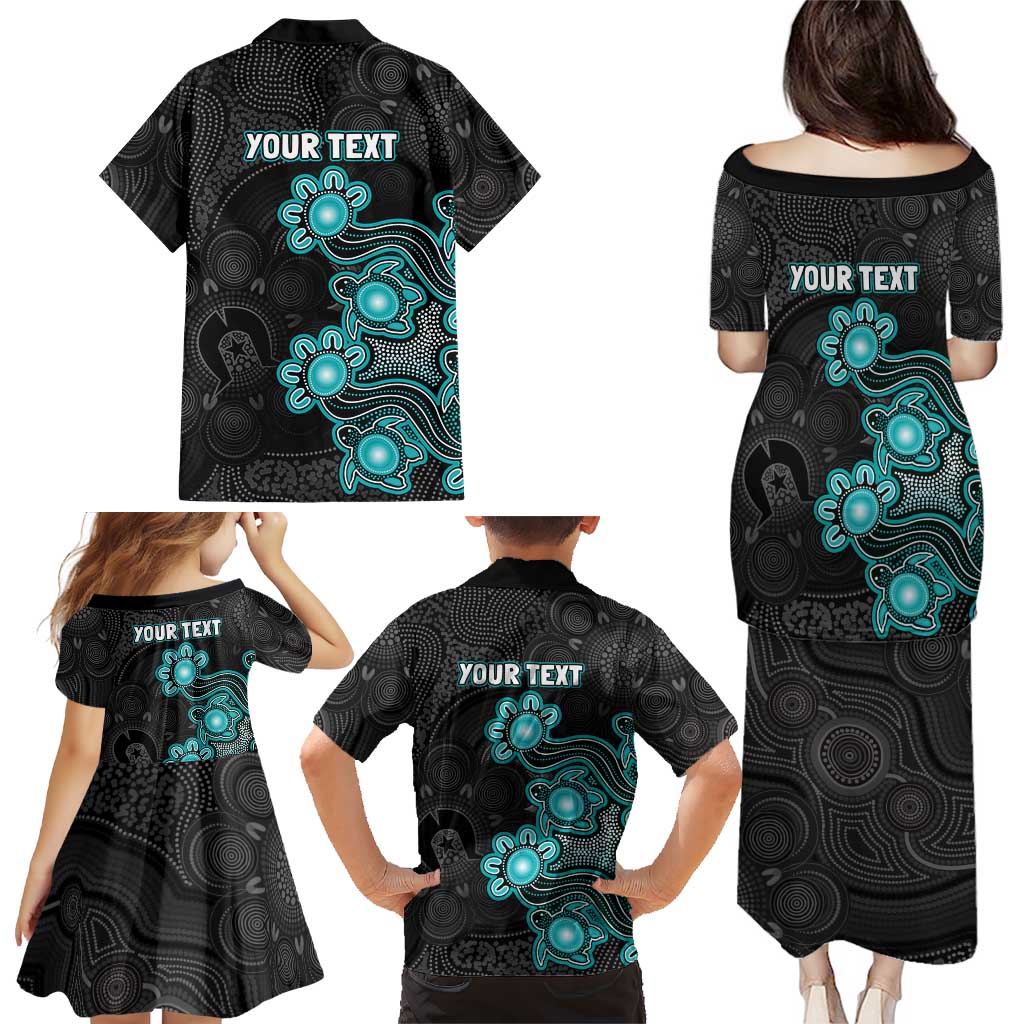 Personalised Brisbane Heat NAIDOC Week 2026 Family Matching Puletasi and Hawaiian Shirt Sea Turtles Aboriginal Art