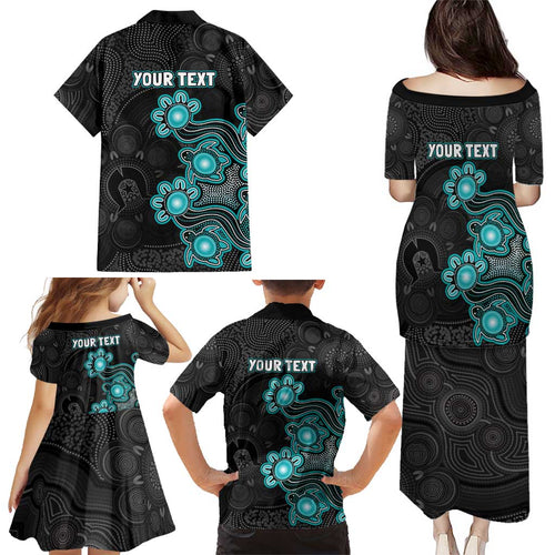 Personalised Brisbane Heat NAIDOC Week 2026 Family Matching Puletasi and Hawaiian Shirt Sea Turtles Aboriginal Art
