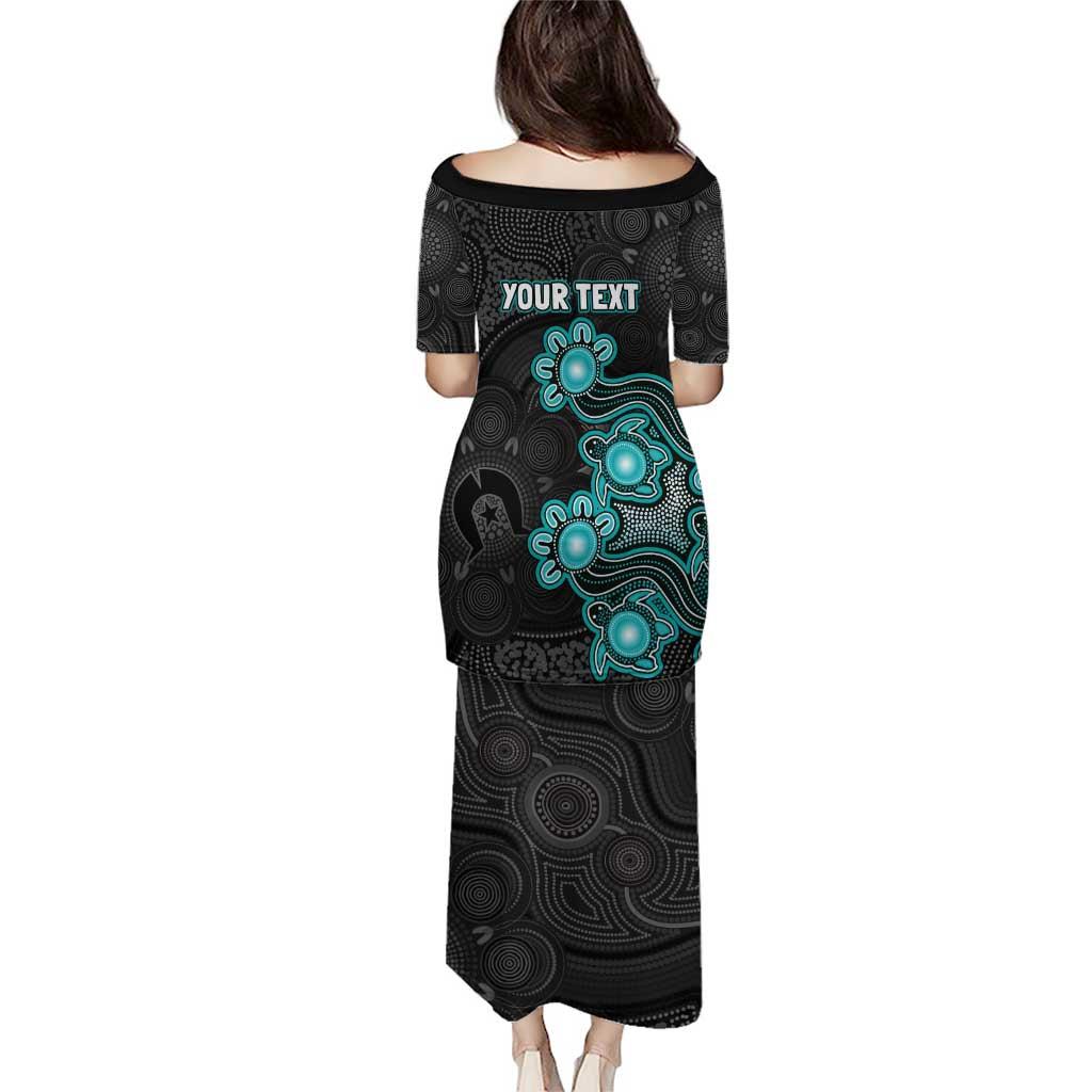 Personalised Brisbane Heat NAIDOC Week 2026 Family Matching Puletasi and Hawaiian Shirt Sea Turtles Aboriginal Art