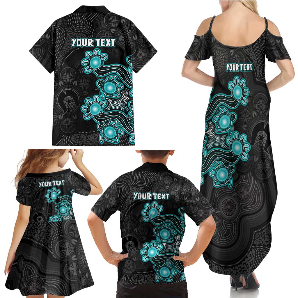Personalised Brisbane Heat NAIDOC Week 2026 Family Matching Summer Maxi Dress and Hawaiian Shirt Sea Turtles Aboriginal Art