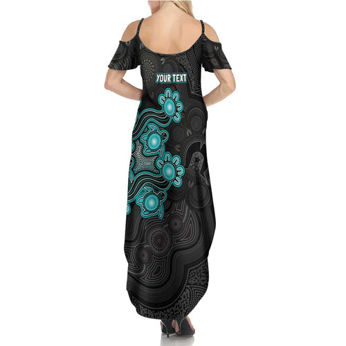 Personalised Brisbane Heat NAIDOC Week 2026 Family Matching Summer Maxi Dress and Hawaiian Shirt Sea Turtles Aboriginal Art
