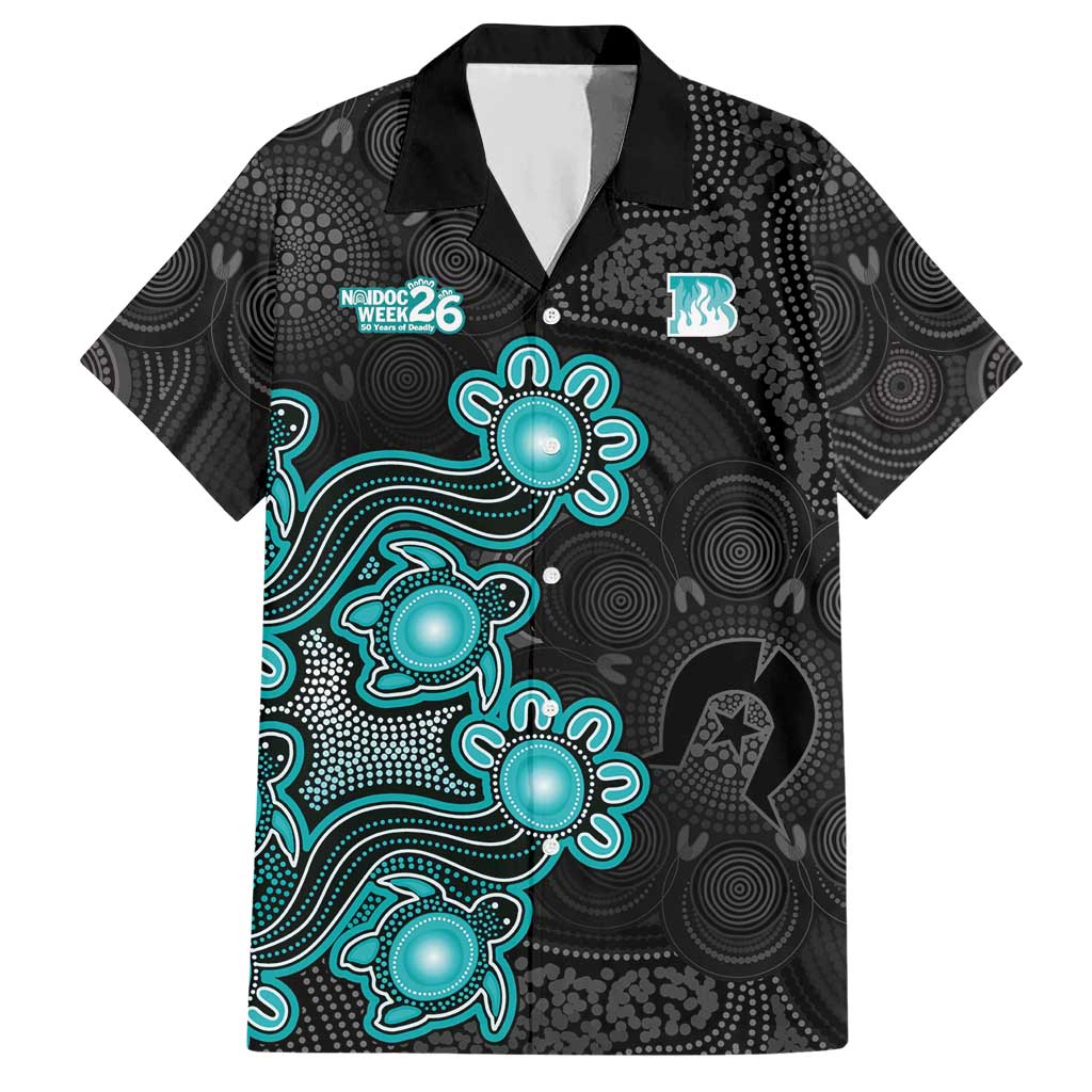 Personalised Brisbane Heat NAIDOC Week 2026 Hawaiian Shirt Sea Turtles Aboriginal Art