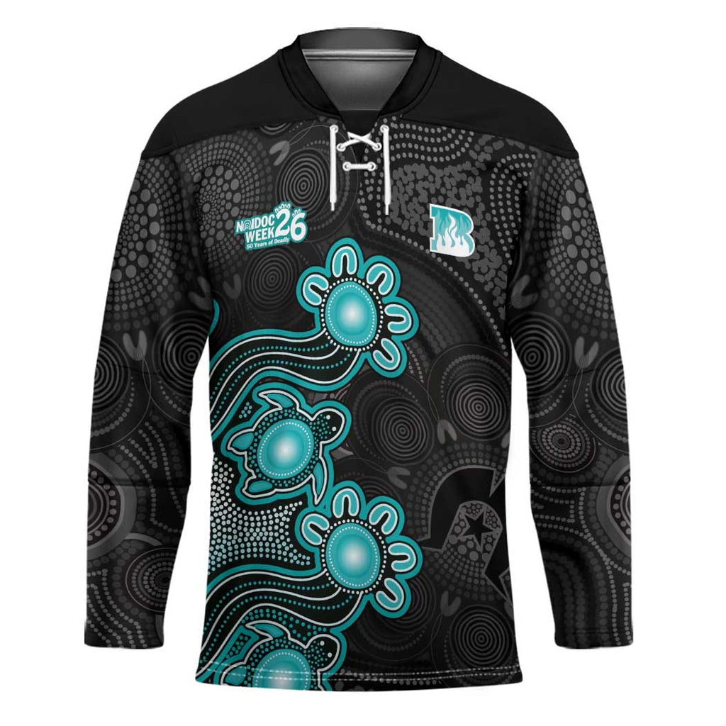 Personalised Brisbane Heat NAIDOC Week 2026 Hockey Jersey Sea Turtles Aboriginal Art