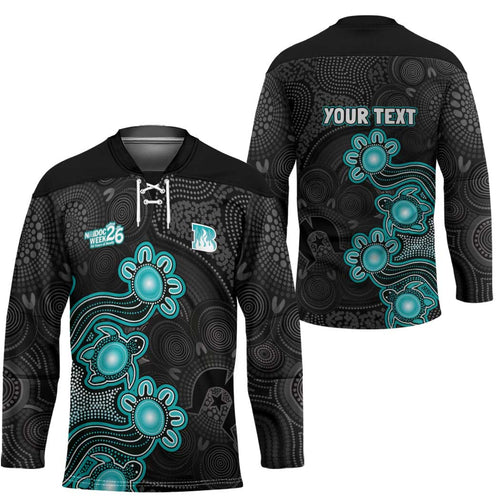 Personalised Brisbane Heat NAIDOC Week 2026 Hockey Jersey Sea Turtles Aboriginal Art