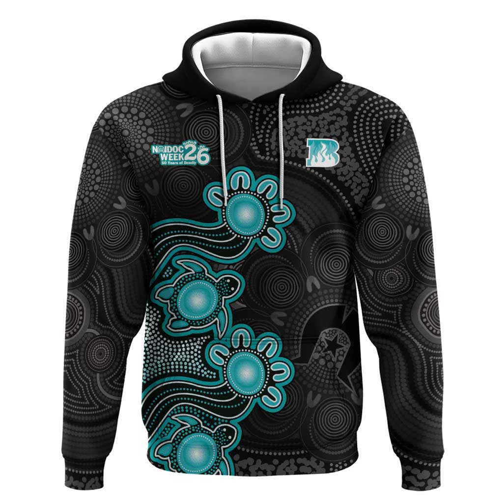 Personalised Brisbane Heat NAIDOC Week 2026 Hoodie Sea Turtles Aboriginal Art