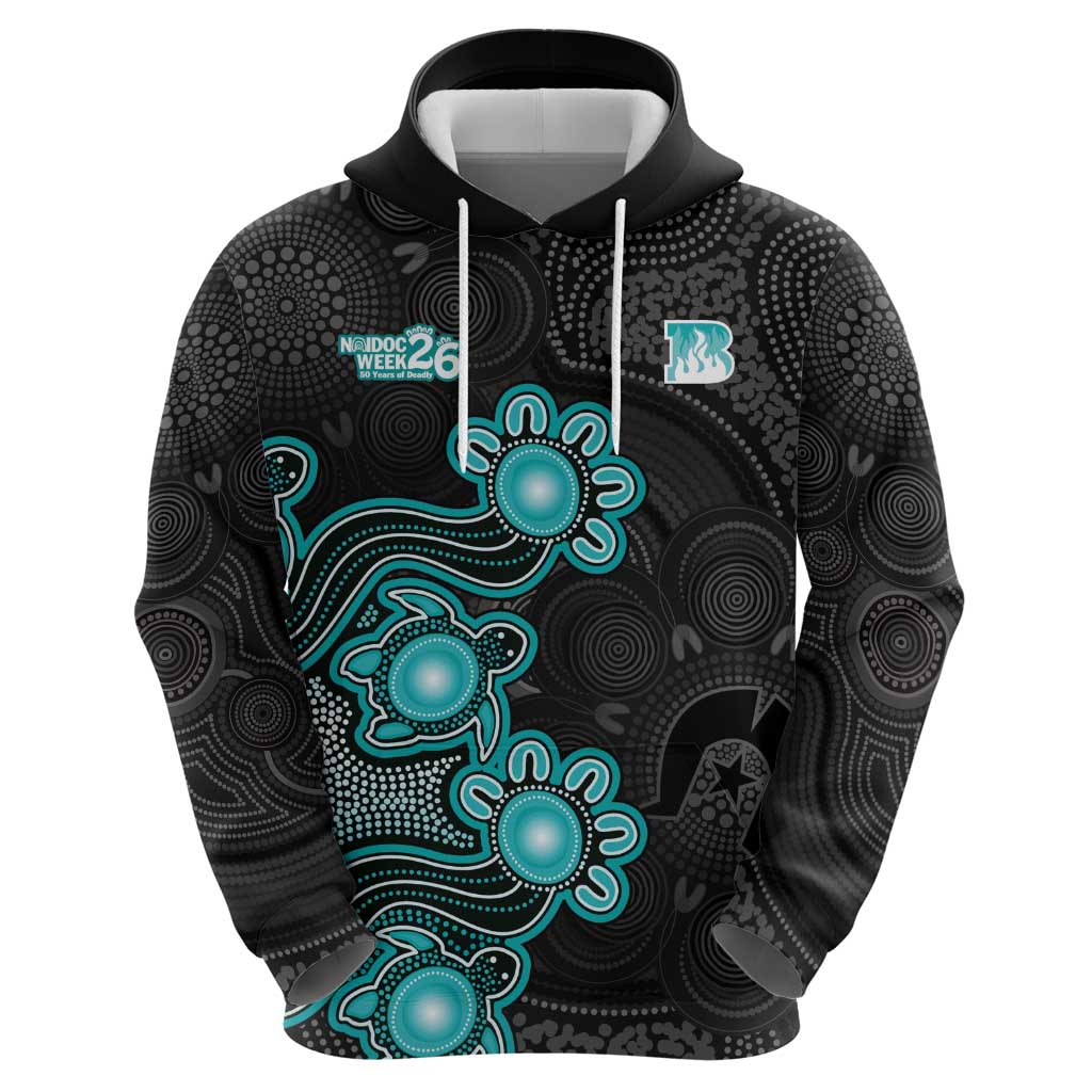 Personalised Brisbane Heat NAIDOC Week 2026 Hoodie Sea Turtles Aboriginal Art