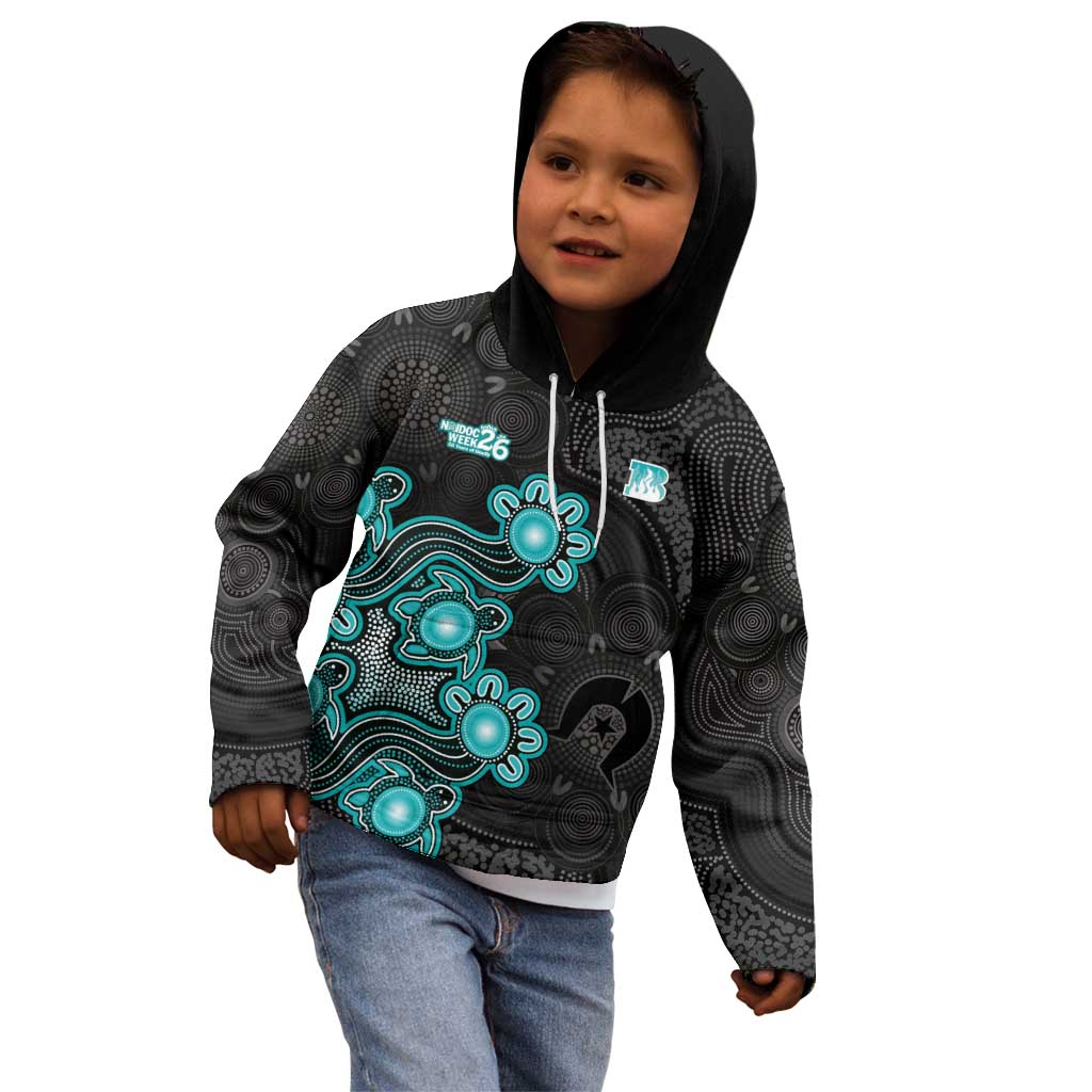 Personalised Brisbane Heat NAIDOC Week 2026 Kid Hoodie Sea Turtles Aboriginal Art