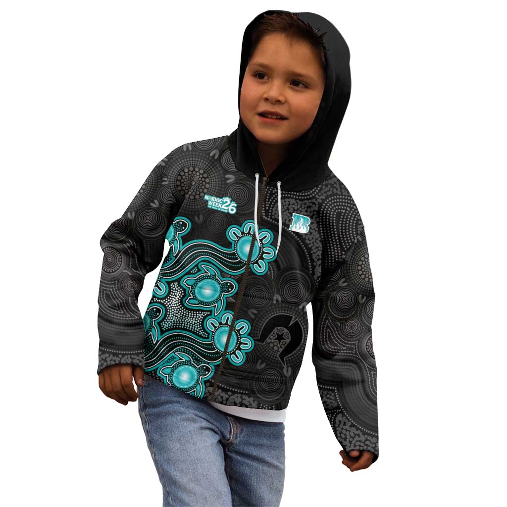 Personalised Brisbane Heat NAIDOC Week 2026 Kid Hoodie Sea Turtles Aboriginal Art