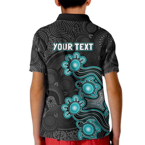 Personalised Brisbane Heat NAIDOC Week 2026 Kid Polo Shirt Sea Turtles Aboriginal Art
