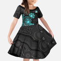 Personalised Brisbane Heat NAIDOC Week 2026 Kid Short Sleeve Dress Sea Turtles Aboriginal Art