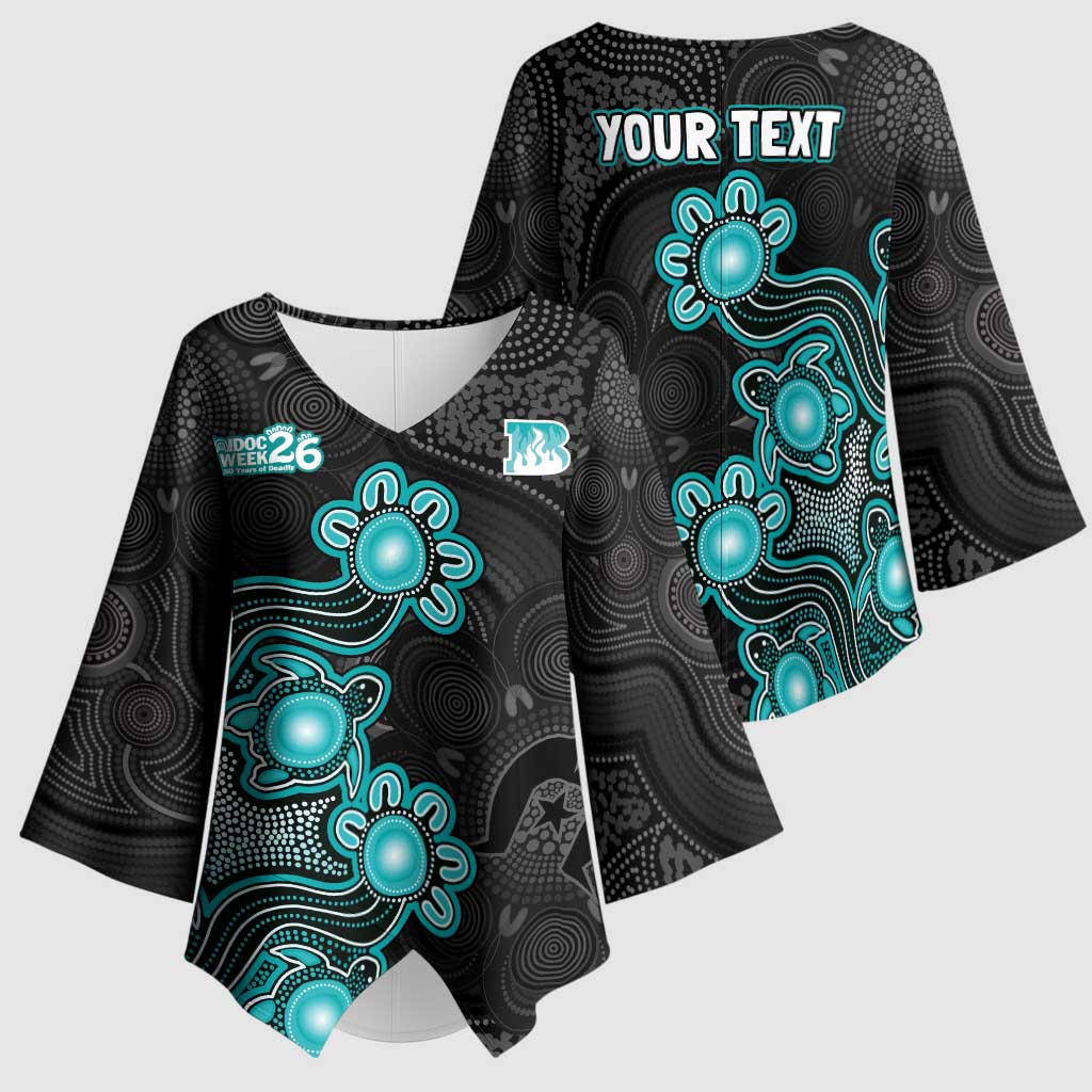 Personalised Brisbane Heat NAIDOC Week 2026 Kimono Sleeve Blouse Sea Turtles Aboriginal Art