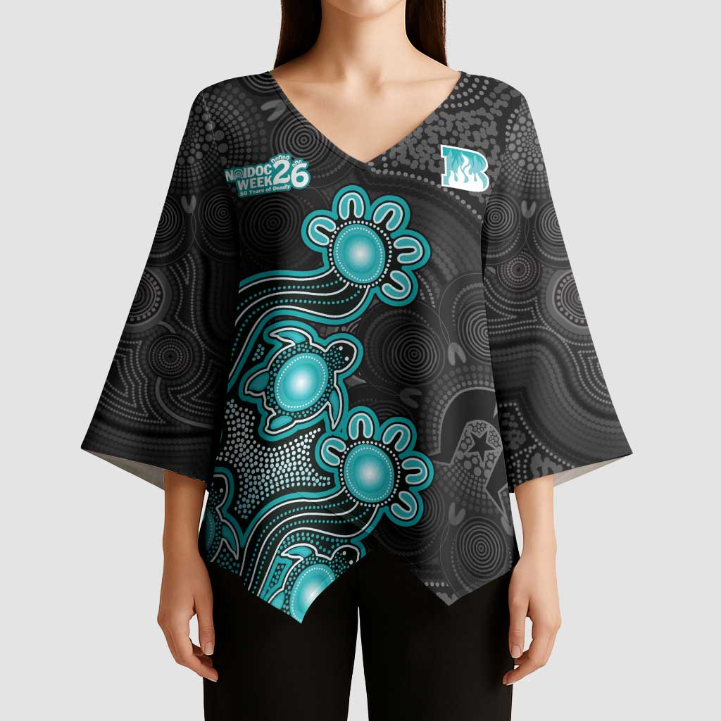 Personalised Brisbane Heat NAIDOC Week 2026 Kimono Sleeve Blouse Sea Turtles Aboriginal Art