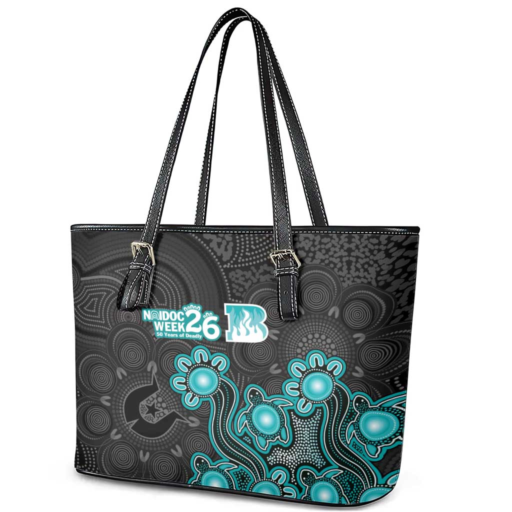 Brisbane Heat NAIDOC Week 2026 Leather Tote Bag Sea Turtles Aboriginal Art