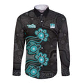Personalised Brisbane Heat NAIDOC Week 2026 Long Sleeve Button Shirt Sea Turtles Aboriginal Art