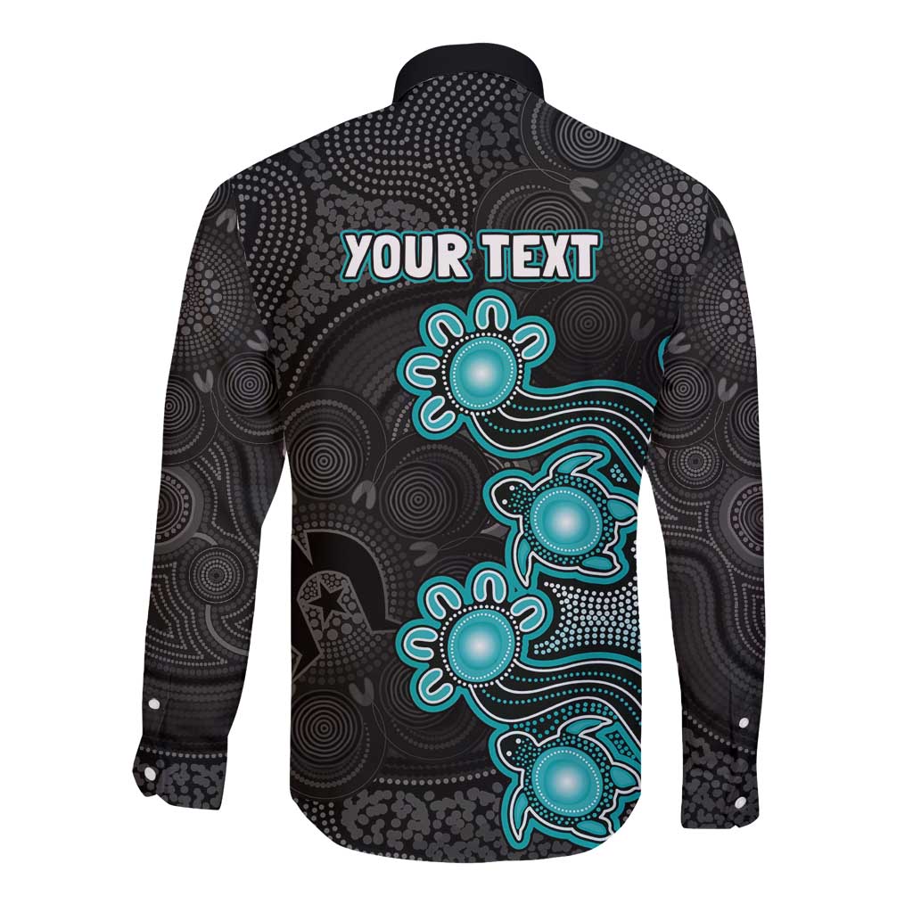 Personalised Brisbane Heat NAIDOC Week 2026 Long Sleeve Button Shirt Sea Turtles Aboriginal Art