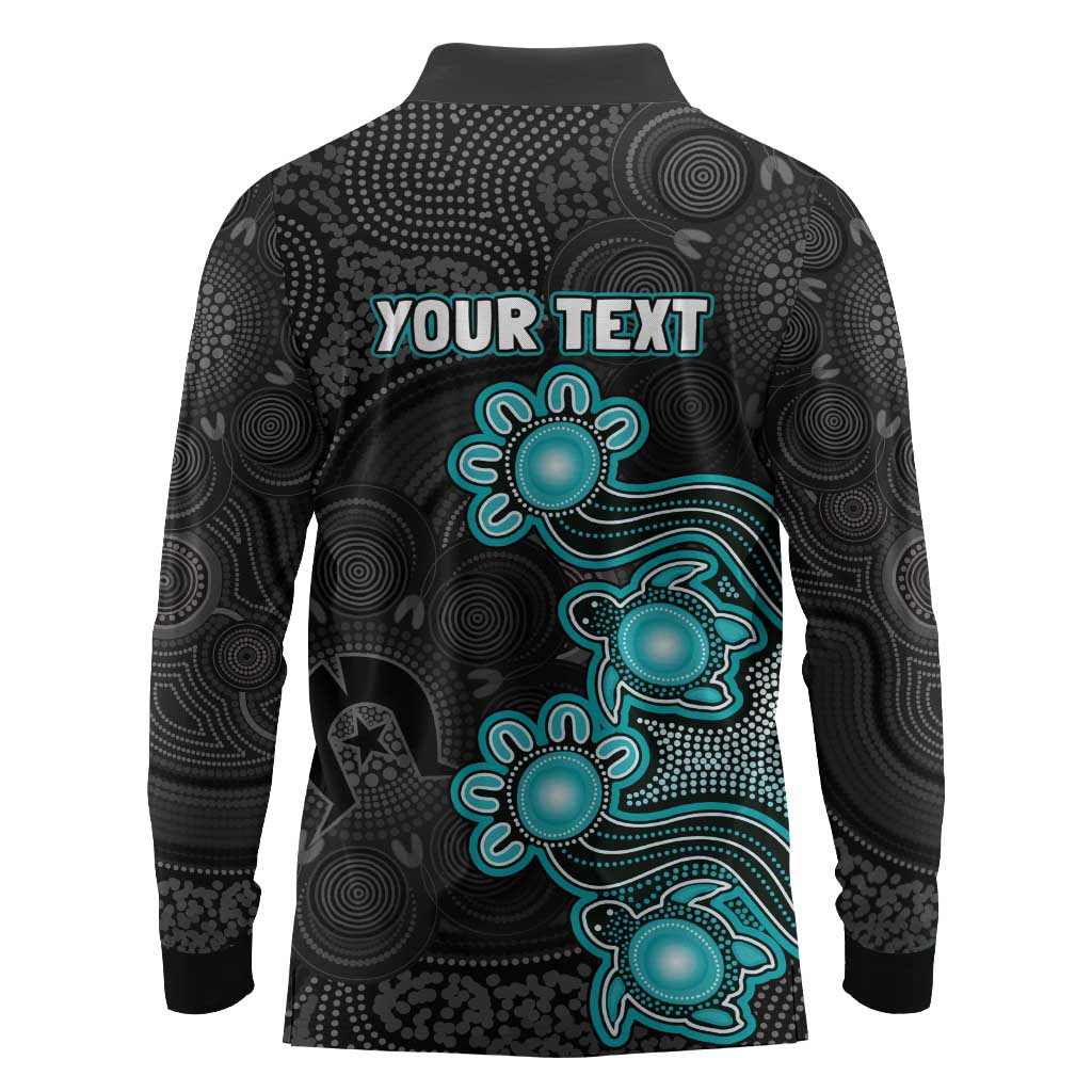 Personalised Brisbane Heat NAIDOC Week 2026 Long Sleeve Polo Shirt Sea Turtles Aboriginal Art