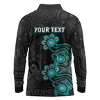 Personalised Brisbane Heat NAIDOC Week 2026 Long Sleeve Polo Shirt Sea Turtles Aboriginal Art