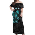 Personalised Brisbane Heat NAIDOC Week 2026 Off Shoulder Maxi Dress Sea Turtles Aboriginal Art