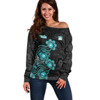 Personalised Brisbane Heat NAIDOC Week 2026 Off Shoulder Sweater Sea Turtles Aboriginal Art