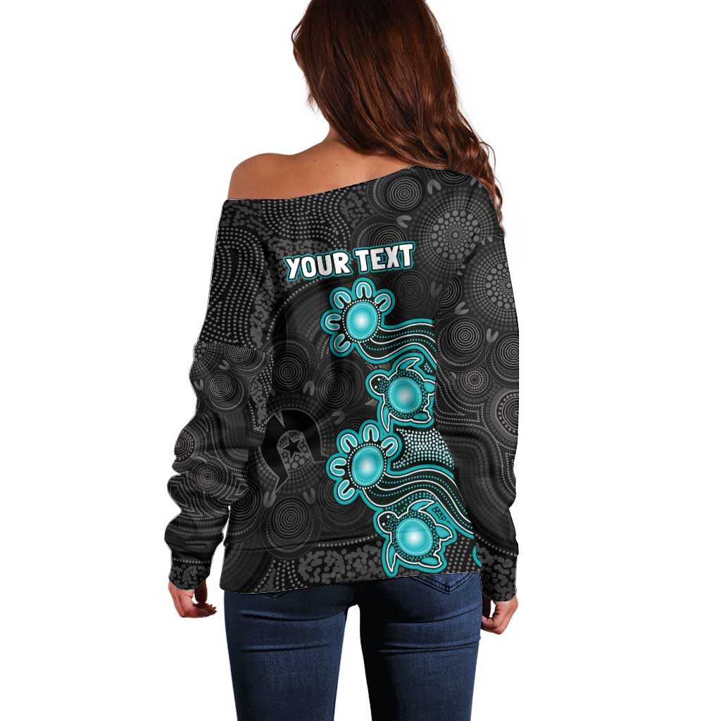 Personalised Brisbane Heat NAIDOC Week 2026 Off Shoulder Sweater Sea Turtles Aboriginal Art